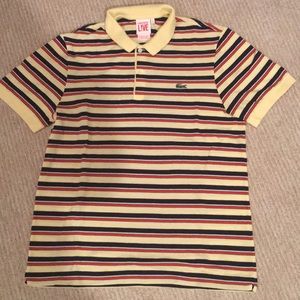 Lacoste Shirts - Lacoste LiVE Polo Yellow Stripe Size 5 Lacoste Shirts - Lacoste LiVE Polo Yellow Stripe Size 5
